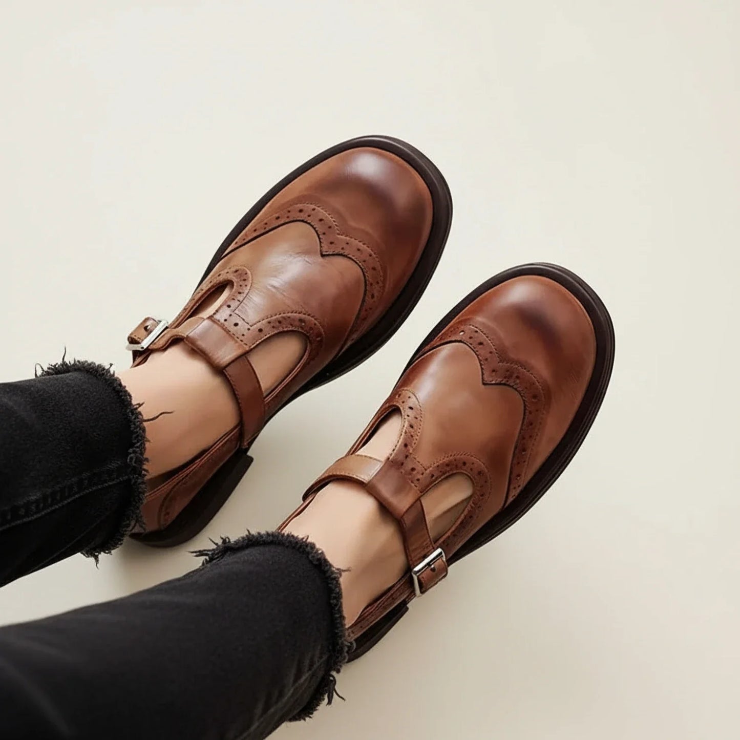 Timeless Mary Jane Buckle Flat Shoes for Women - Olytrend