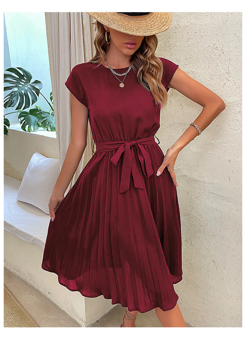 Floral Knee Length Casual Dress with Short Sleeves - Pexav