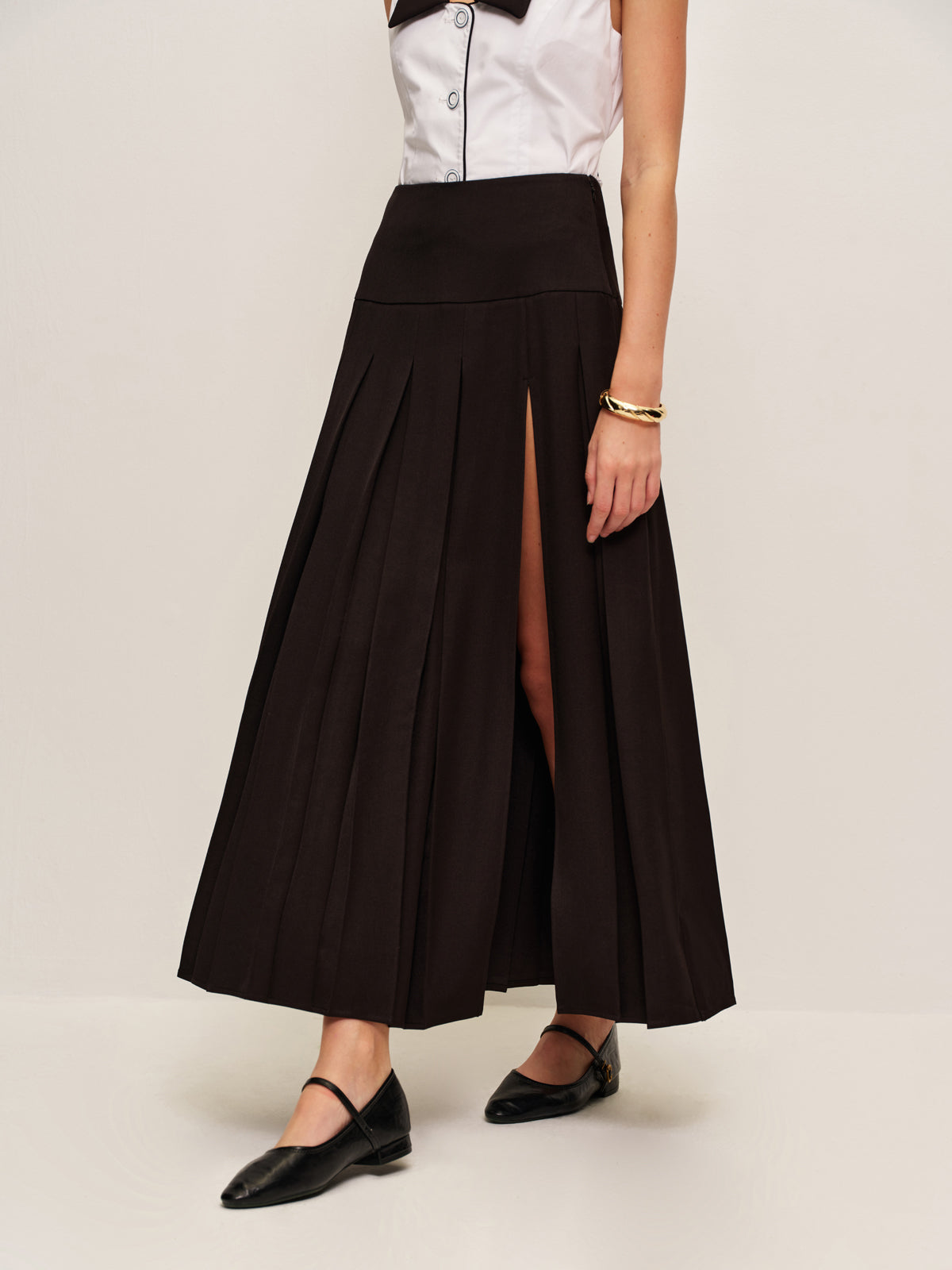 Flowy Flared Midi Skirt - Pexav