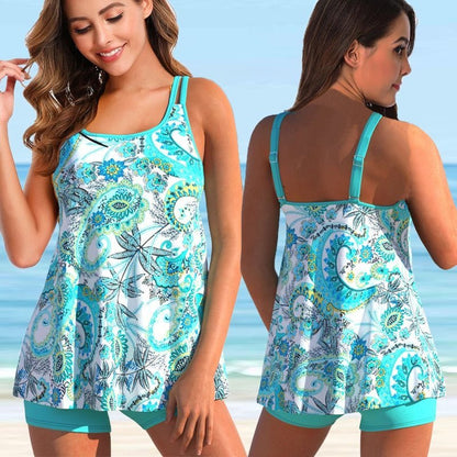Plus Size Tankini for Beach & Pool - Marielle-Light blue-S-The Livary