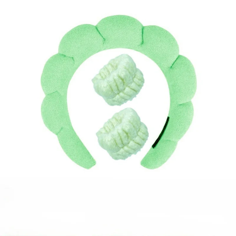 Soft Spa Headband and Wristband Gift Set - Pexav
