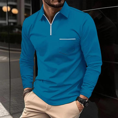 Men's Classic Quarter-Zip Golf Polo Shirt