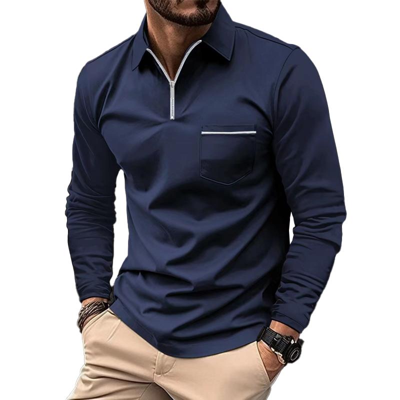 Men's Classic Quarter-Zip Golf Polo Shirt - Nocini