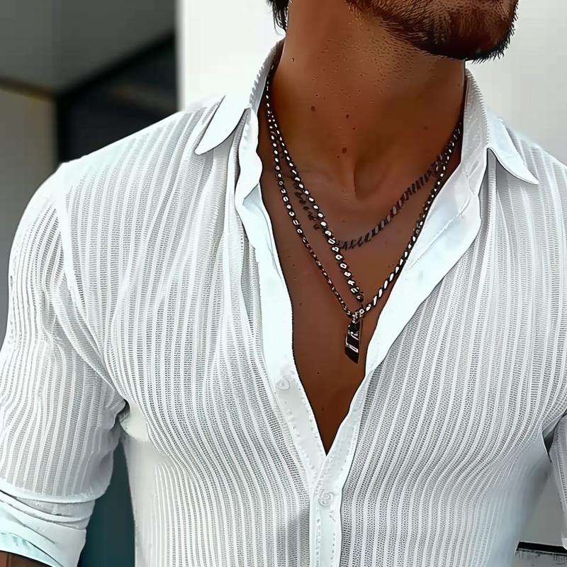 Linus | Men's Classic Fit Textured Linen Dress Shirt