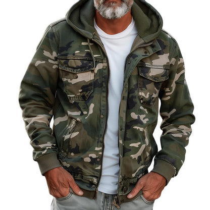 Drake | Men's Camo Hoodie Cargo Jacket - Nocini