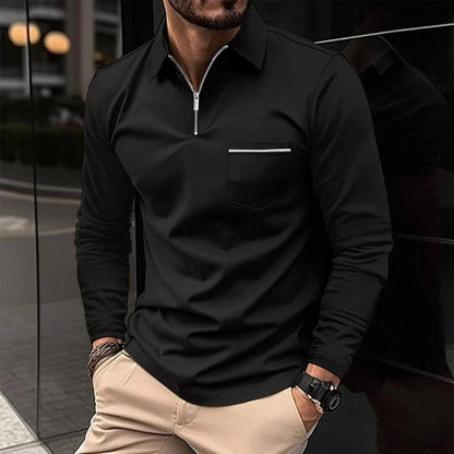 Men's Classic Quarter-Zip Golf Polo Shirt
