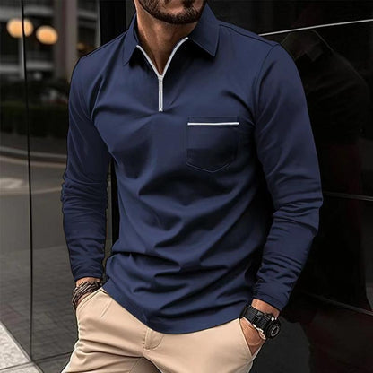 Men's Classic Quarter-Zip Golf Polo Shirt