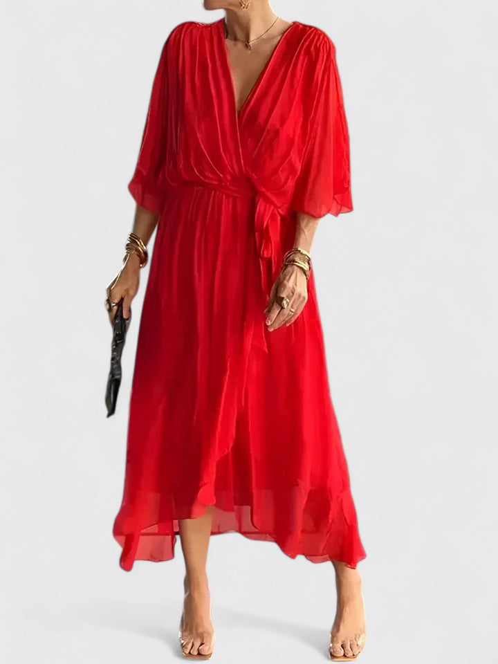 Simple V Neck Summer Dress