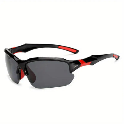 Polarised Sports Sunglasses - AdventureVision-Black-Red-Nora Luxe