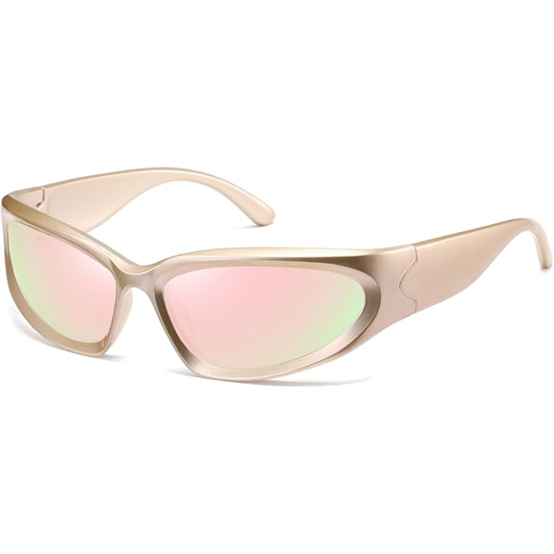 Polarised Sports Sunglasses - SwiftWrap-Champagne Gold-Nora Luxe