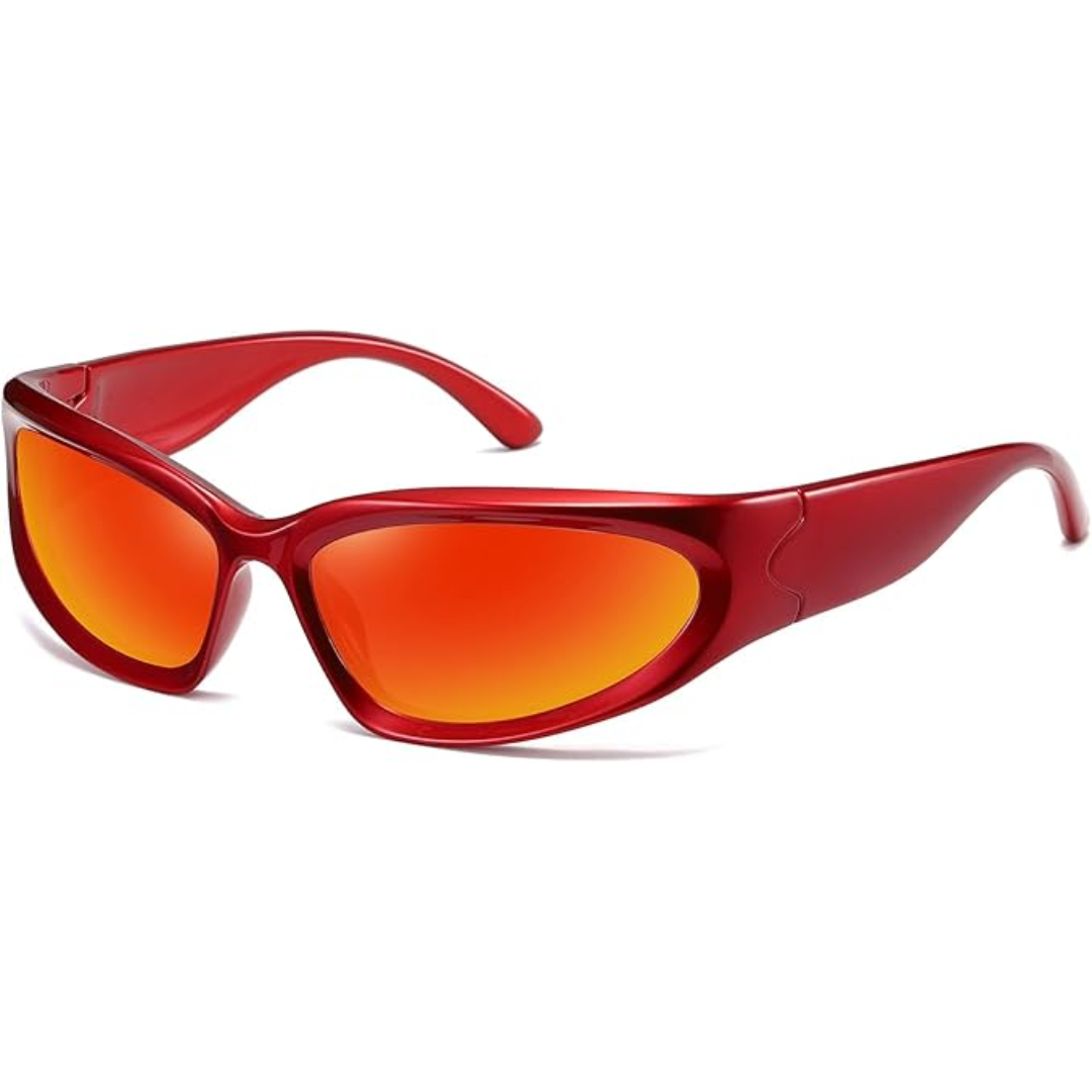 Polarised Sports Sunglasses - SwiftWrap-Red-Nora Luxe