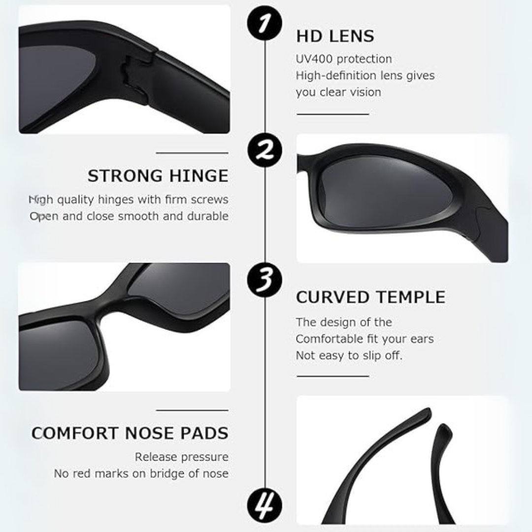 Polarised Sports Sunglasses - SwiftWrap-White-Nora Luxe