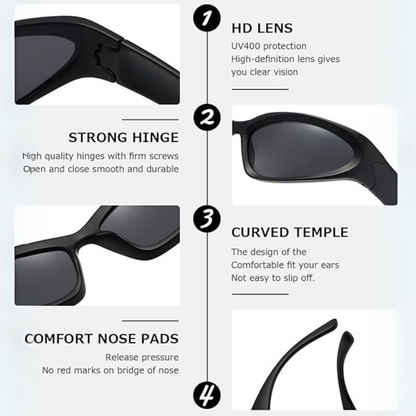 Polarised Sports Sunglasses - SwiftWrap-White-Nora Luxe
