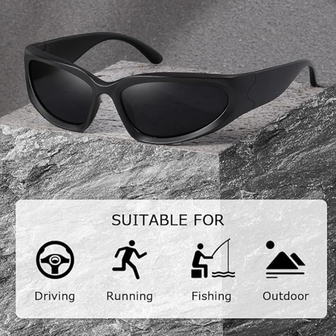 Polarised Sports Sunglasses - SwiftWrap-White-Nora Luxe