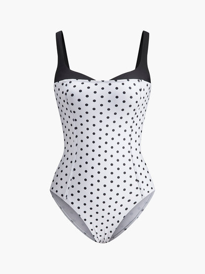 Colorful Spot Halter Neck Swimsuit
