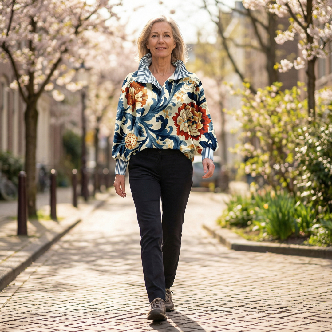 Pretty Floral Women's Long Sleeve Top - Olytrend