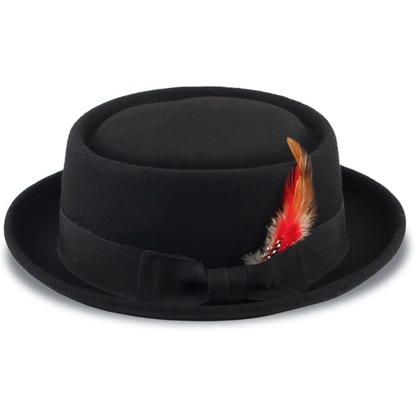 Pork Pie Wool Felt Fedora Hat - Evan-M-Nora Luxe