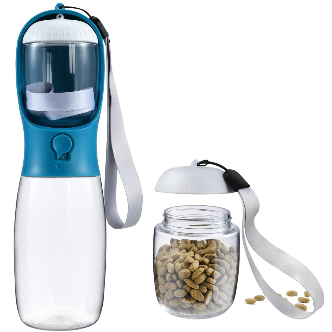 Portable Dog Water Bottle & Food Container-Indigo-300 ml-Nora Luxe