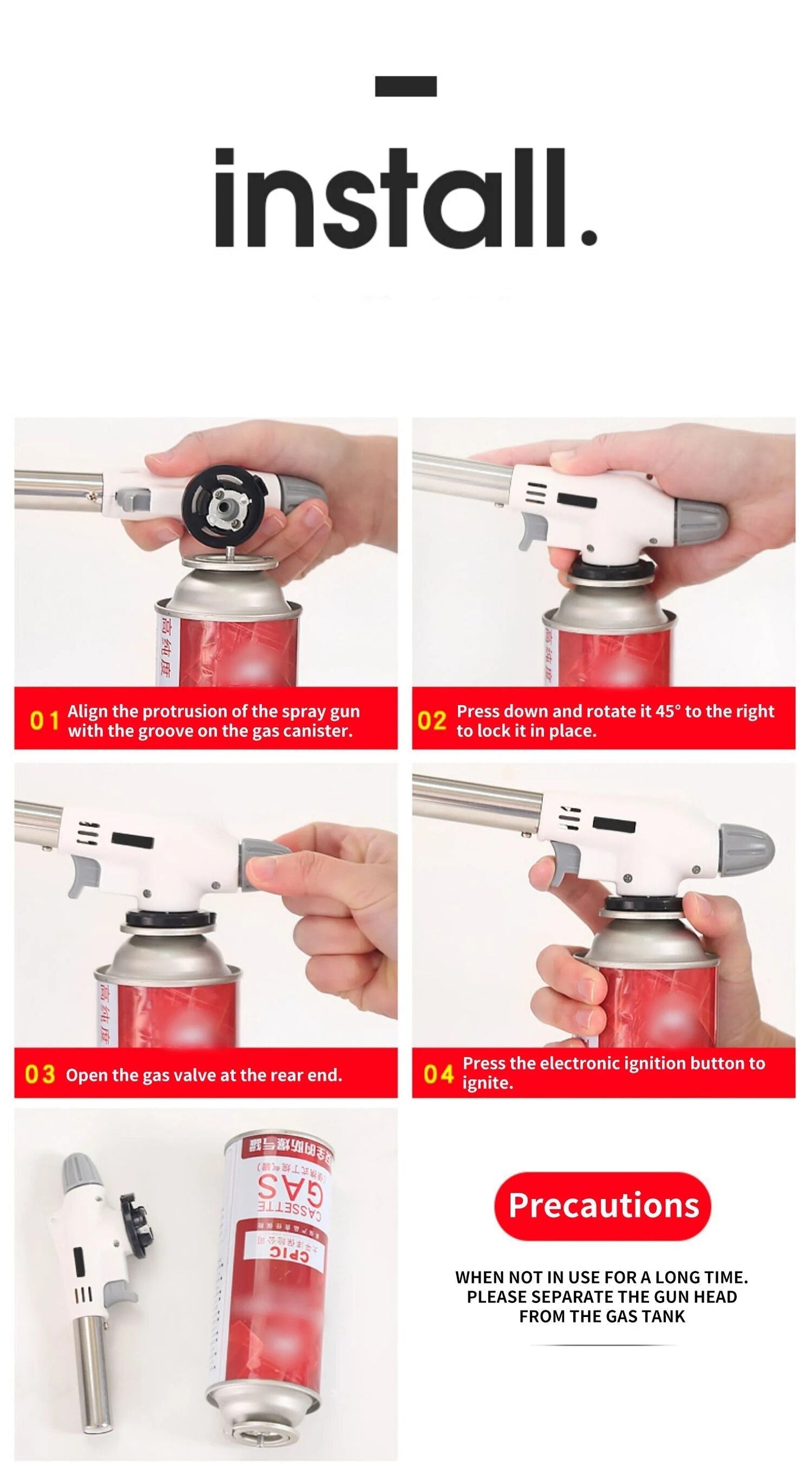 PORTABLE METAL BUTANE GAS STOVE – BBQ, CAMPING AND COOKING FLAME GUN-Nora Luxe