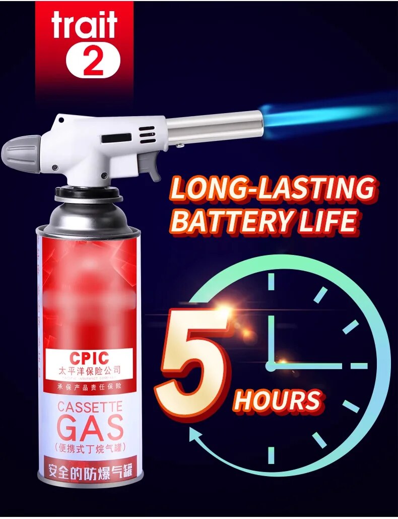 PORTABLE METAL BUTANE GAS STOVE – BBQ, CAMPING AND COOKING FLAME GUN-Nora Luxe
