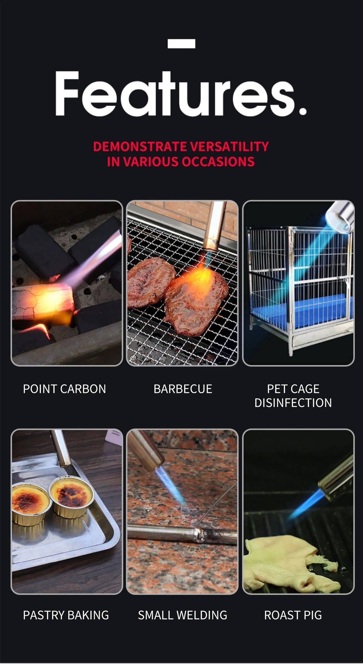 PORTABLE METAL BUTANE GAS STOVE – BBQ, CAMPING AND COOKING FLAME GUN-Nora Luxe