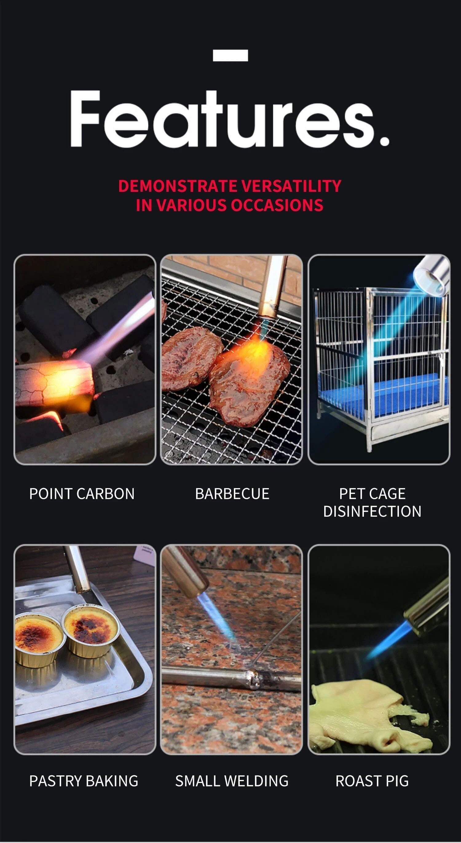PORTABLE METAL BUTANE GAS STOVE – BBQ, CAMPING AND COOKING FLAME GUN-Nora Luxe