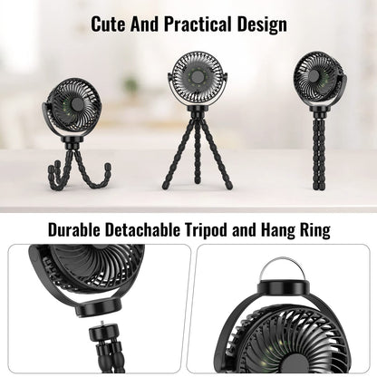Portable Stroller Fan with 8000mAh Battery-Nora Luxe