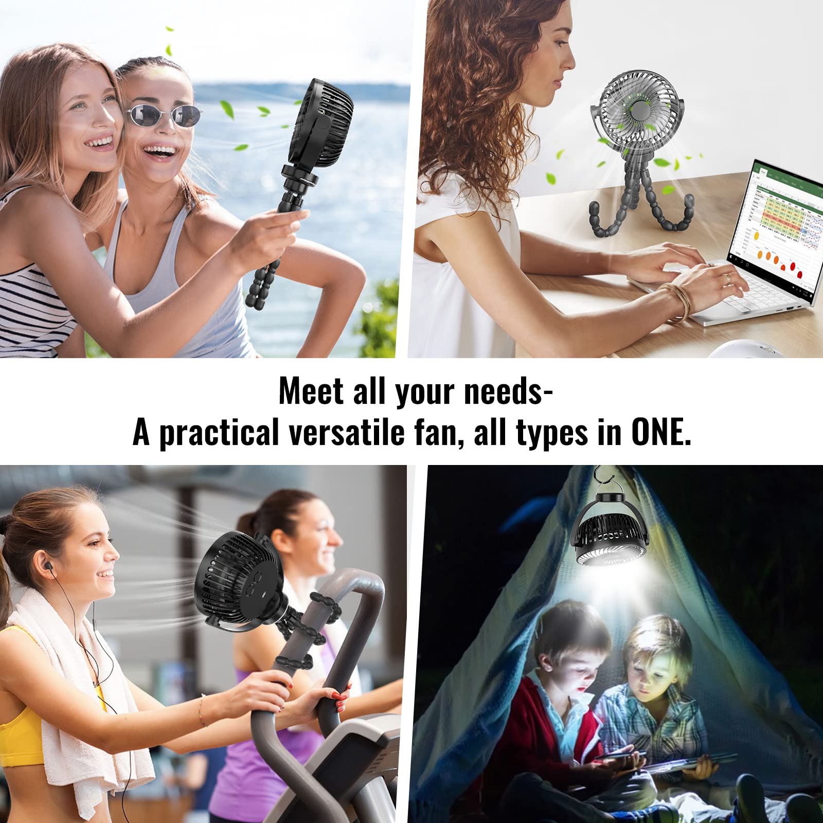 Portable Stroller Fan with 8000mAh Battery-Nora Luxe