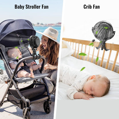 Portable Stroller Fan with 8000mAh Battery-Nora Luxe