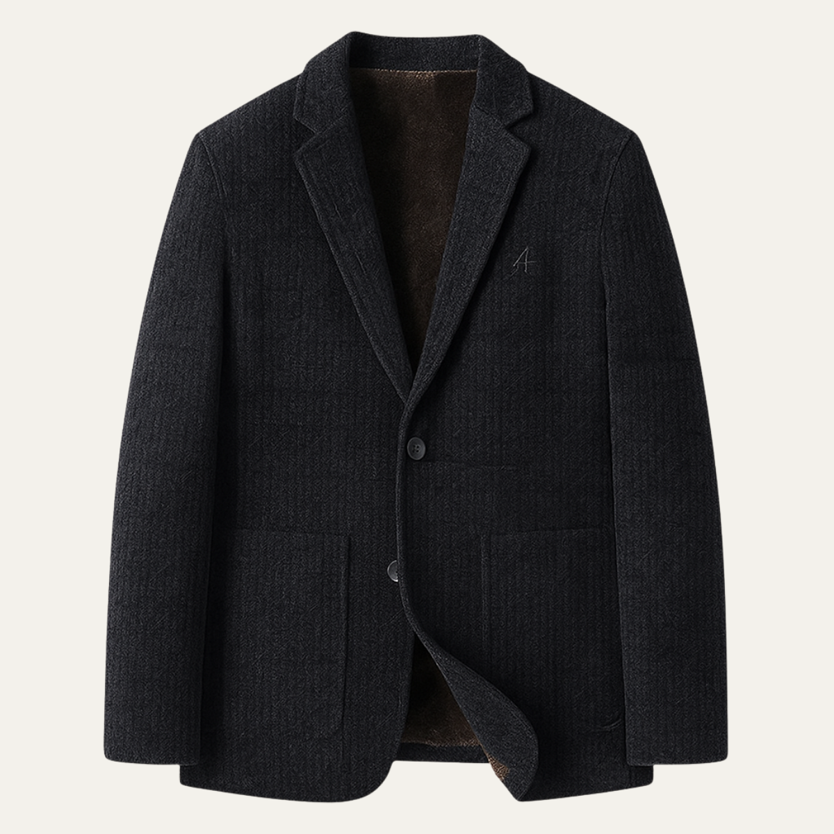 Luxury Men's Wool Blazer with Faux Fur Lining - Nocini