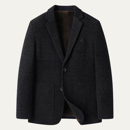 Luxury Men's Wool Blazer with Faux Fur Lining - Nocini