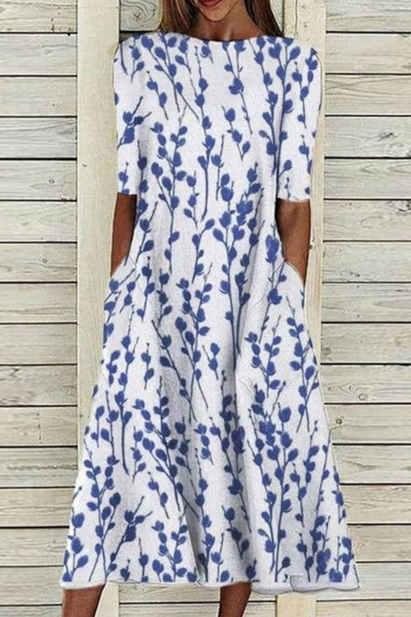 Classic Casual Short Sleeve Dress - Olytrend