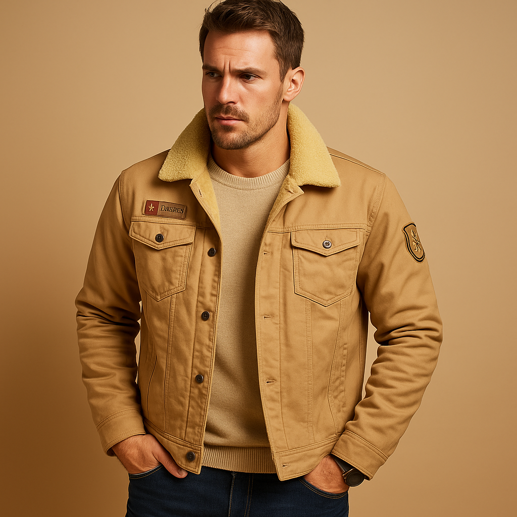 Men’s fleece motorcycle jacket with reinforced protection zones and breathable warmth, designed for comfort, safety, and everyday riding.