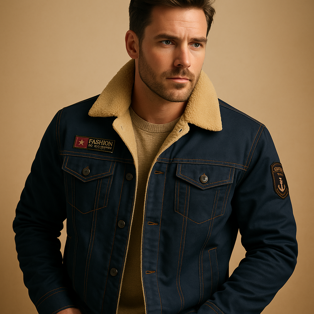 Men’s fleece motorcycle jacket with reinforced protection zones and breathable warmth, designed for comfort, safety, and everyday riding.