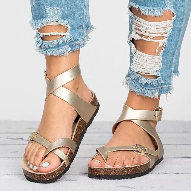 Premium Ladies Sandals - Selena-Gold-4.5-The Livary