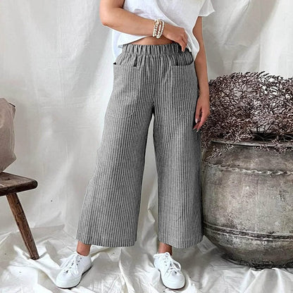 Premium Linen Trousers for Women - Sophia-Gray-S-Nora Luxe