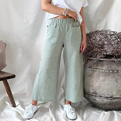 Premium Linen Trousers for Women - Sophia-Green-S-Nora Luxe