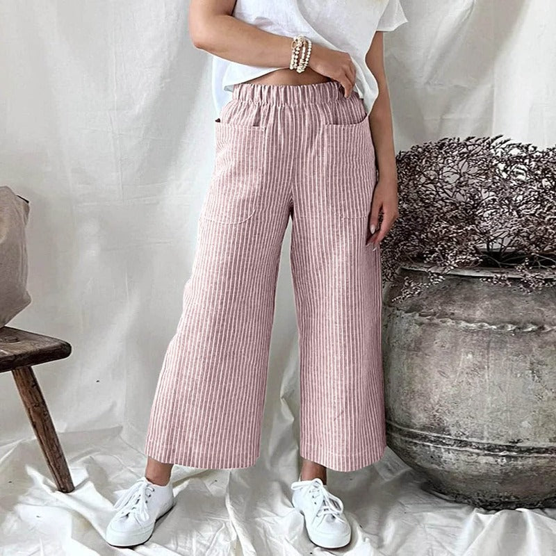 Luxury Cotton Pants for Ladies - Sophia - Pexav