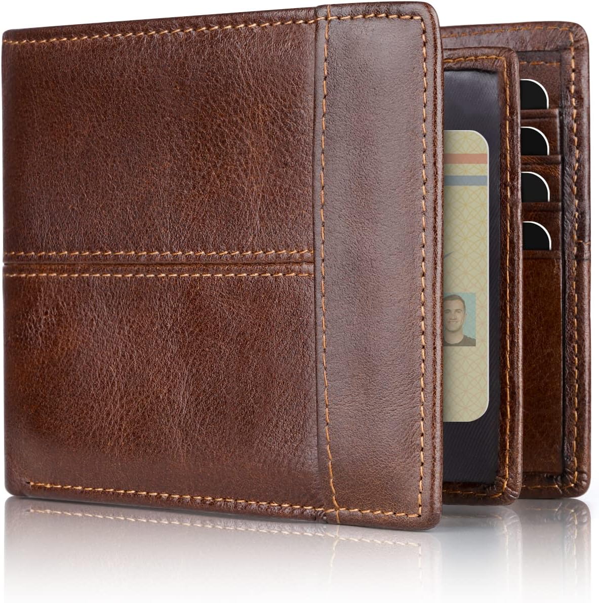 Secure Leather Mens Wallet with RFID Blocking Technology - Pexav