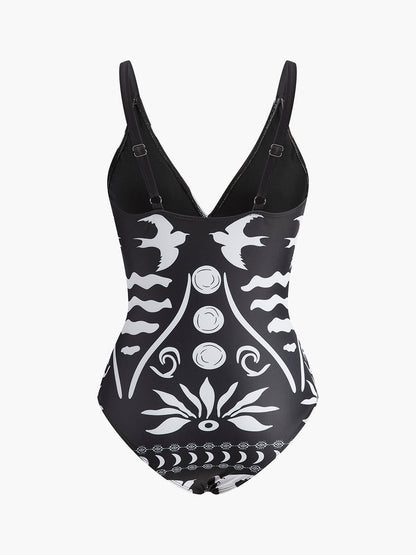 Colorful Halter Neck Women's Swimwear Dress