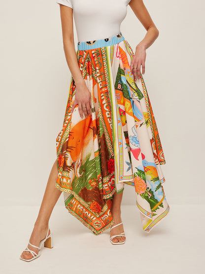 Floral Ruffled Mini Skirt