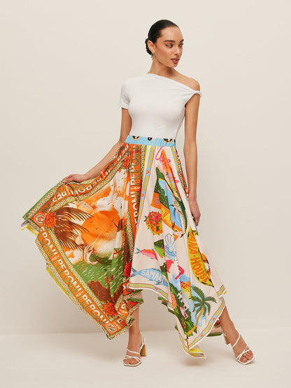 Floral Ruffled Mini Skirt