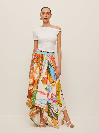 Floral Ruffled Mini Skirt