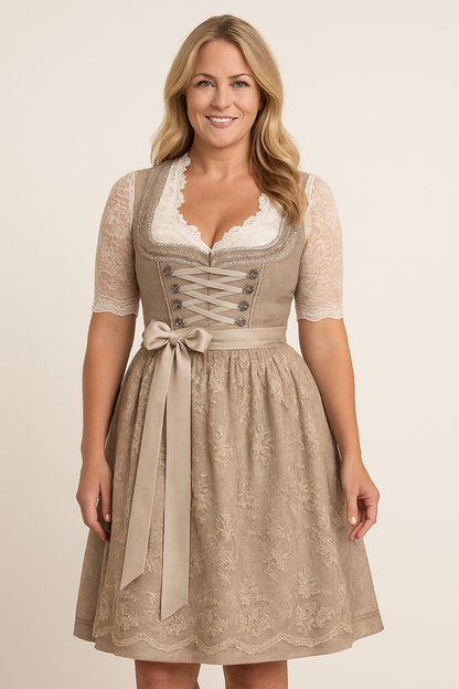 Elegant Floral German Dress - Nocini