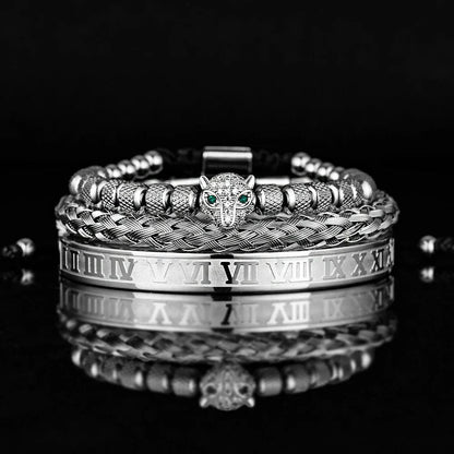 Beaded Animal Charm Braided Bangle Set