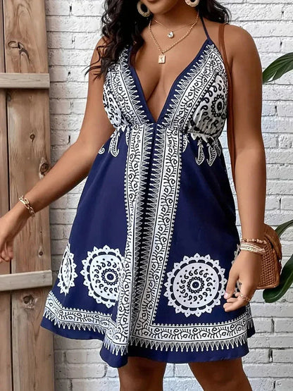 Bohemian Short V Neck Summer Dress - Nocini