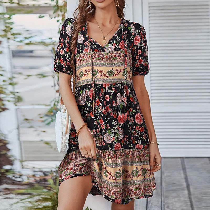 Boho Chic Short Sleeve Summer Dress