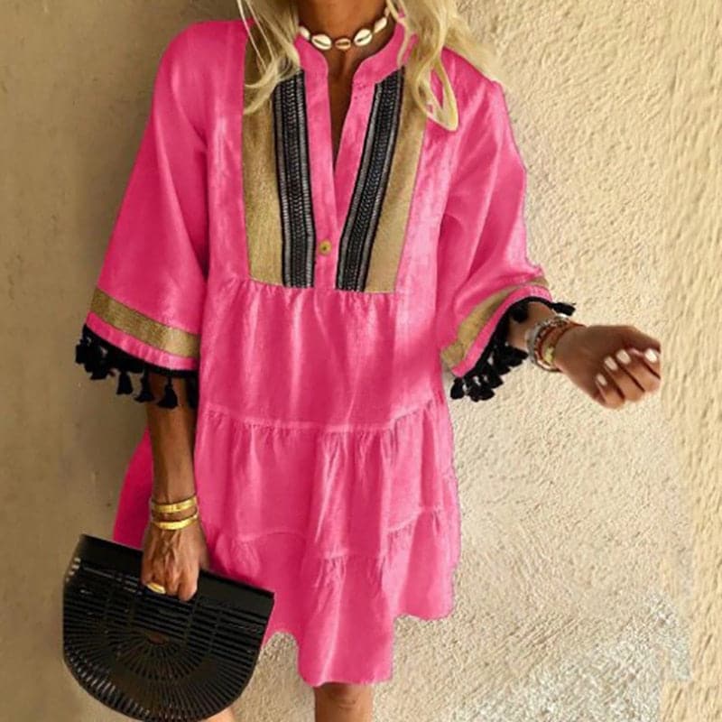 Boho Chic Ruffled Summer Dress - Nocini