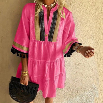 Boho Chic Ruffled Summer Dress - Nocini