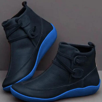 Black Waterproof Women's Ankle Boots - Chic and Durable